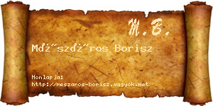 Mészáros Borisz névjegykártya