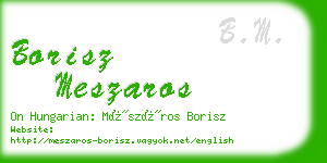 borisz meszaros business card